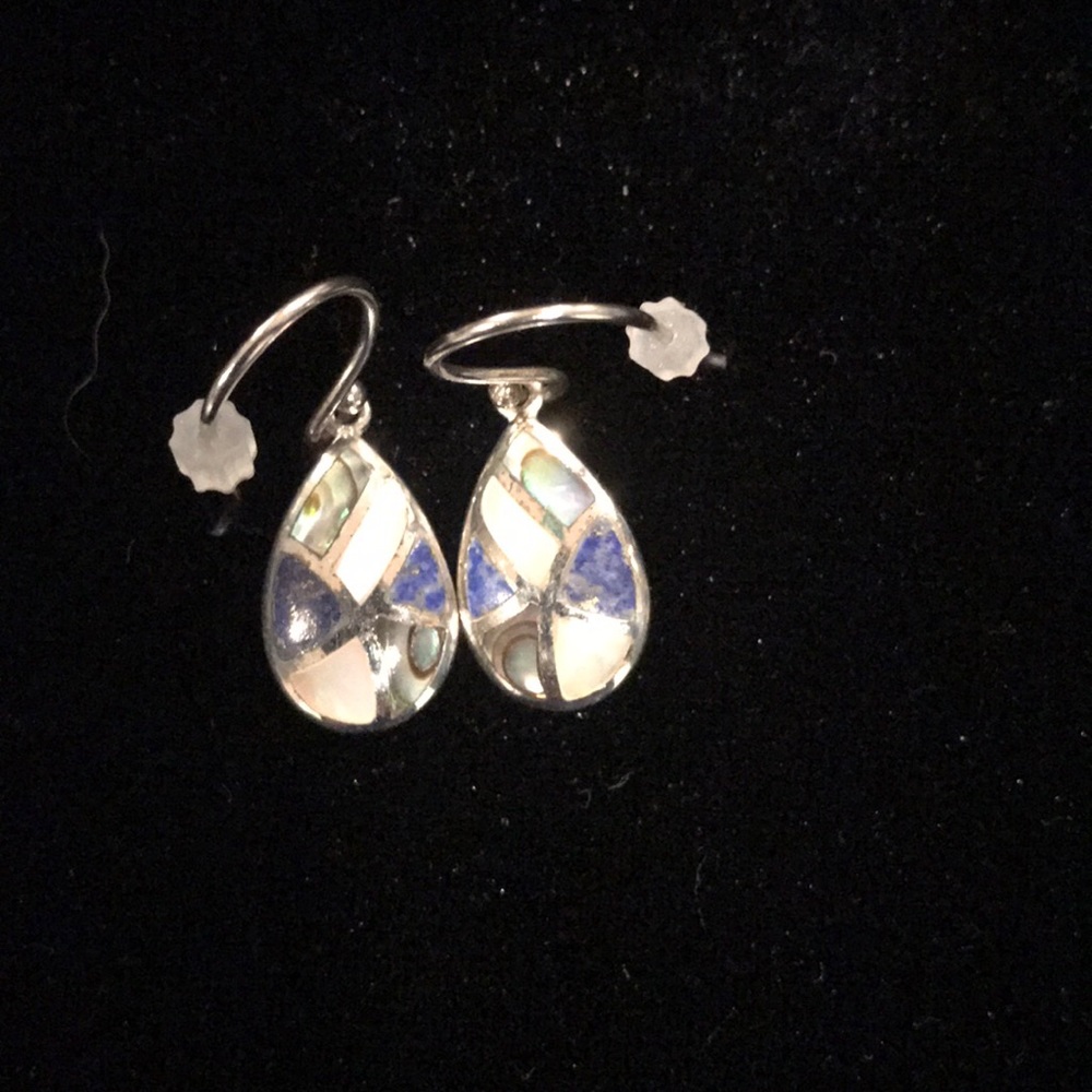 Sterling Silver,  abalone and pearl earrings